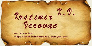 Krstimir Verovac vizit kartica
